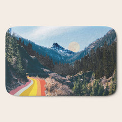 1960's Style Mountain Collage Bath Mat