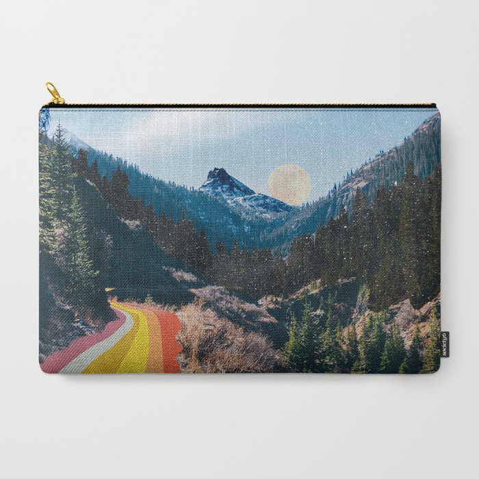 1960's Style Mountain Collage Carry All Pouch