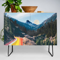 1960's Style Mountain Collage Credenza