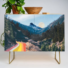 1960's Style Mountain Collage Credenza