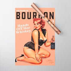 "The Babes Of Bourbon: Hands Off Her Whiskey" Vintage Curvy Pinup Girl Wrapping Paper