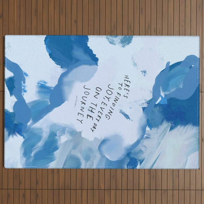 "Here's To Finding Joy, Every Day On The Journey" Outdoor Rug