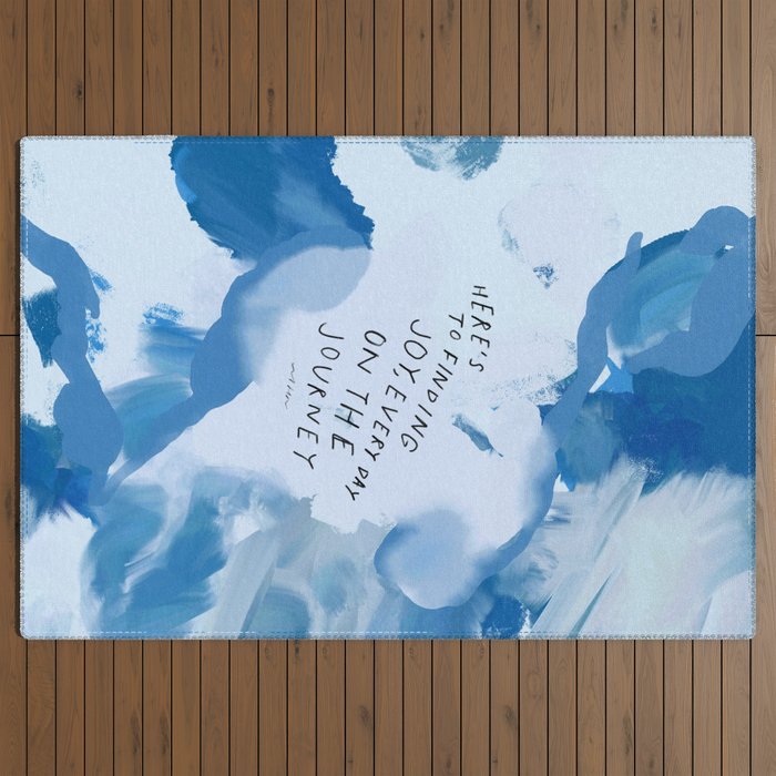 "Here's To Finding Joy, Every Day On The Journey" Outdoor Rug