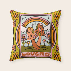 6. The Lovers Mushroom Throw Pillow