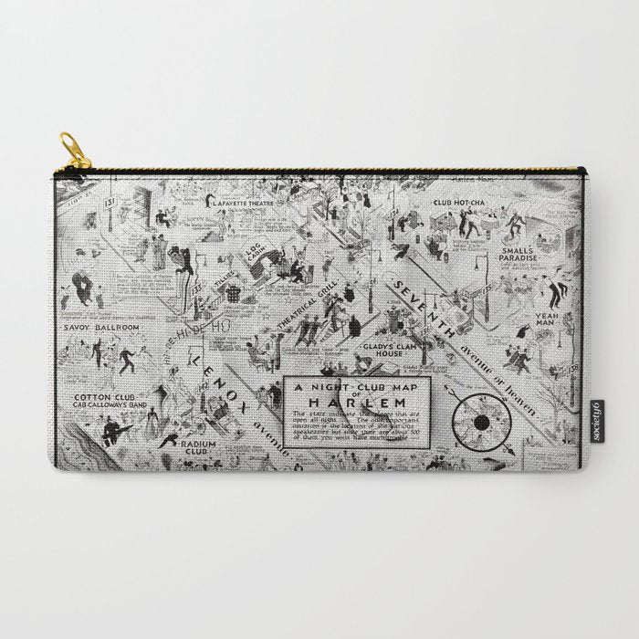 1932 Night-Club Map of Harlem, NY Centerfold from Manhattan Weekly by Elmer Simms Campbell Carry All Pouch