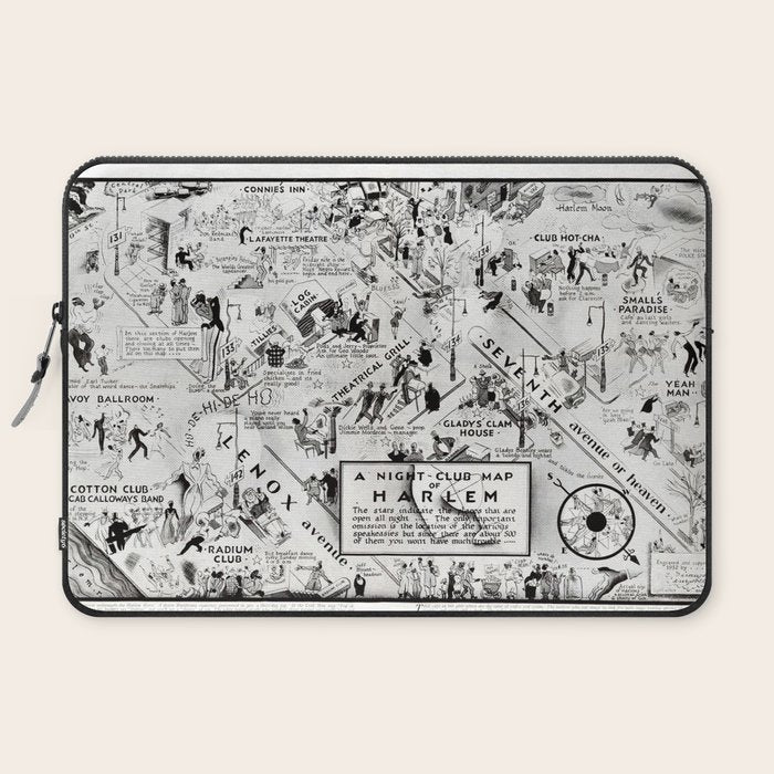 1932 Night-Club Map of Harlem, NY Centerfold from Manhattan Weekly by Elmer Simms Campbell Laptop Sleeve