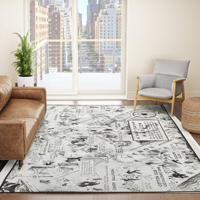 1932 Night-Club Map of Harlem, NY Centerfold from Manhattan Weekly by Elmer Simms Campbell Rug