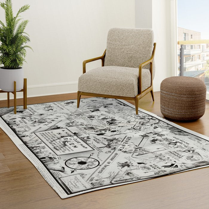 1932 Night-Club Map of Harlem, NY Centerfold from Manhattan Weekly by Elmer Simms Campbell Rug