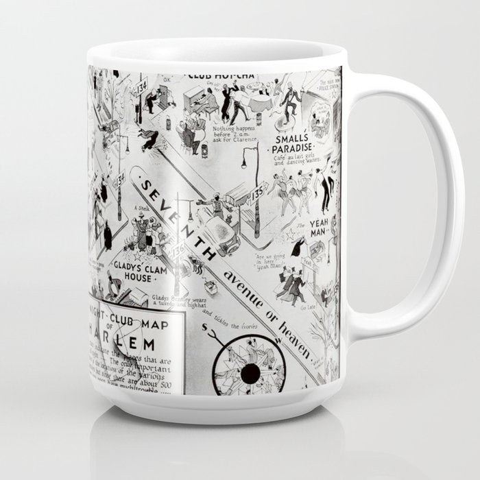 1932 Night-Club Map of Harlem, NY Centerfold from Manhattan Weekly by Elmer Simms Campbell Coffee Mug