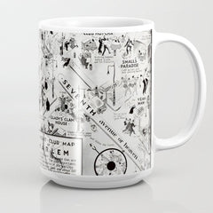 1932 Night-Club Map of Harlem, NY Centerfold from Manhattan Weekly by Elmer Simms Campbell Coffee Mug