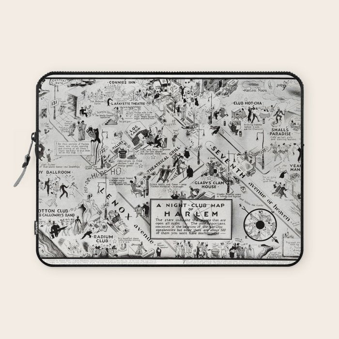 1932 Night-Club Map of Harlem, NY Centerfold from Manhattan Weekly by Elmer Simms Campbell Laptop Sleeve
