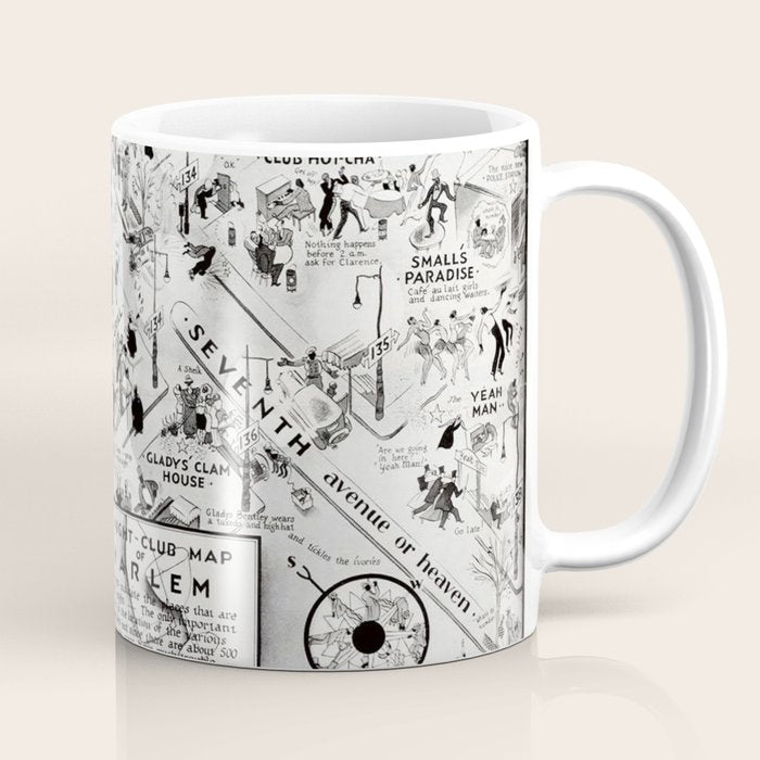 1932 Night-Club Map of Harlem, NY Centerfold from Manhattan Weekly by Elmer Simms Campbell Coffee Mug