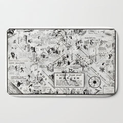 1932 Night-Club Map of Harlem, NY Centerfold from Manhattan Weekly by Elmer Simms Campbell Bath Mat