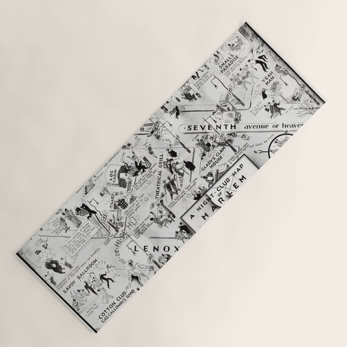1932 Night-Club Map of Harlem, NY Centerfold from Manhattan Weekly by Elmer Simms Campbell Yoga Mat