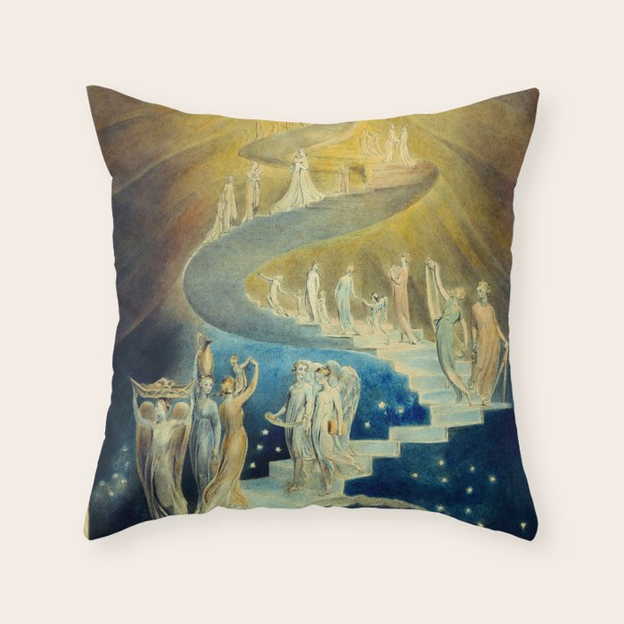"Jacob's Dream" by William Blake (1805) Throw Pillow