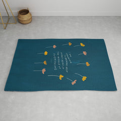 "I Am Learning To Breathe Deep Right Here In The Middle Of Everything." Rug