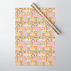 1970s Retro Pop Culture Icons Wrapping Paper