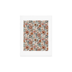 70s flowers - 70s, retro, spring, floral, florals, floral pattern, retro flowers, boho, hippie, earthy, muted Art Print