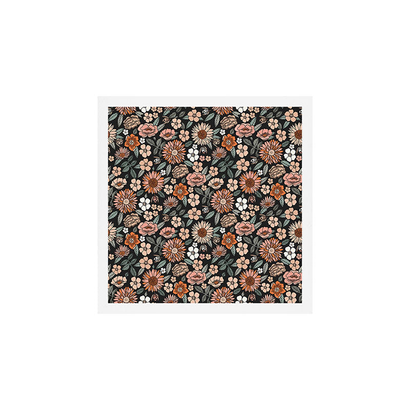 70s flowers - 70s, retro, spring, floral, florals, floral pattern, retro flowers, boho, hippie, earthy, muted Art Print