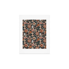70s flowers - 70s, retro, spring, floral, florals, floral pattern, retro flowers, boho, hippie, earthy, muted Art Print