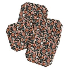 70s flowers - 70s, retro, spring, floral, florals, floral pattern, retro flowers, boho, hippie, earthy, muted Coaster