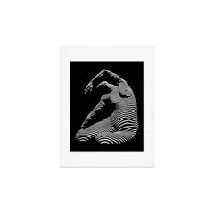 0077s-DJA Abstract Photograph of Seated Woman Striped by Light and Shade Art Print