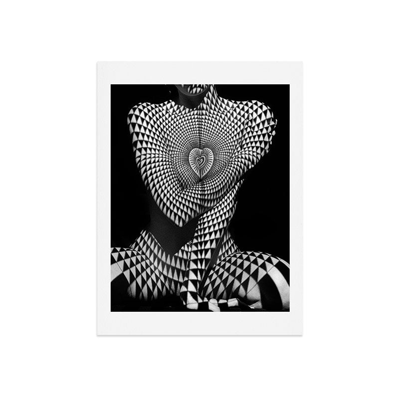 0622-JAL Heart Shape Pattern on Breasts and Nude Body Abstracted by Optical Patten Art Print
