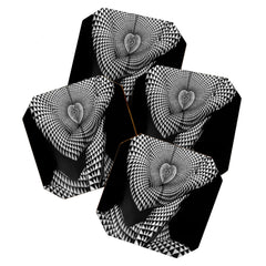 0622-JAL Heart Shape Pattern on Breasts and Nude Body Abstracted by Optical Patten Coaster