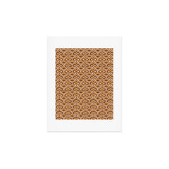 70s mod fabric repeat, orange and browns Art Print