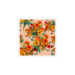 70s Pastel Floral on pink blush Boho Art Print