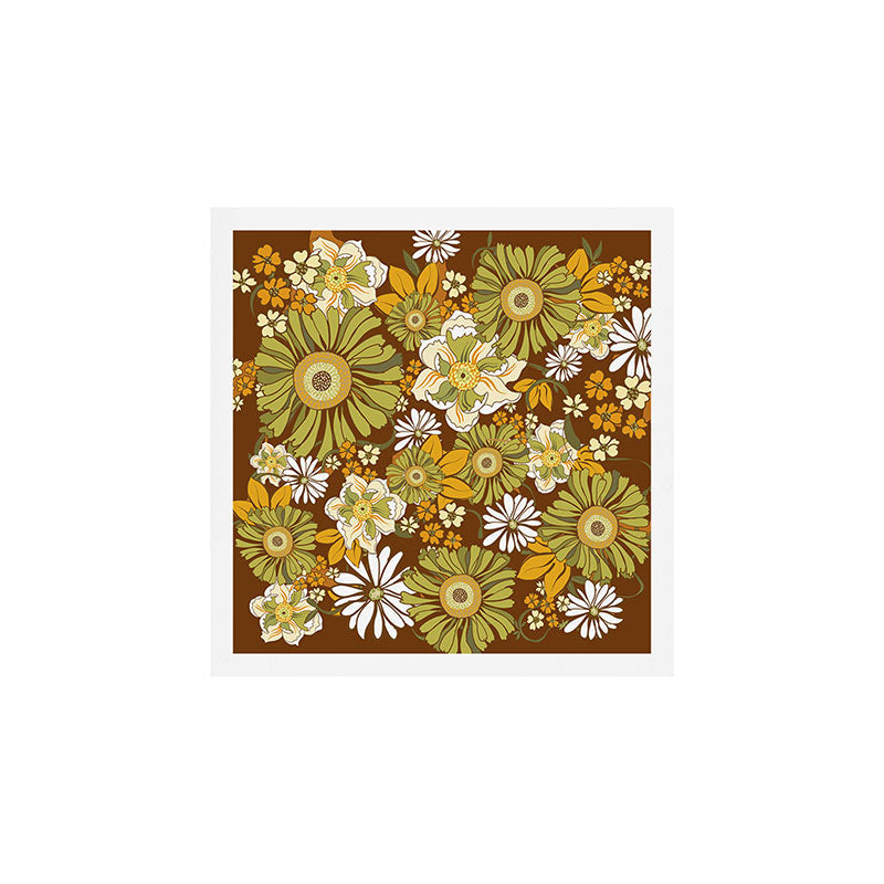 70s Retro Flower Power boho pattern Art Print