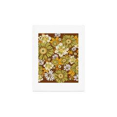 70s Retro Flower Power boho pattern Art Print