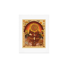 70s, Sunflower, retro, rainbow, warm colors, 60s, boho Art Print