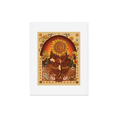 70s, Sunflower, retro, rainbow, warm colors, 60s, boho Art Print