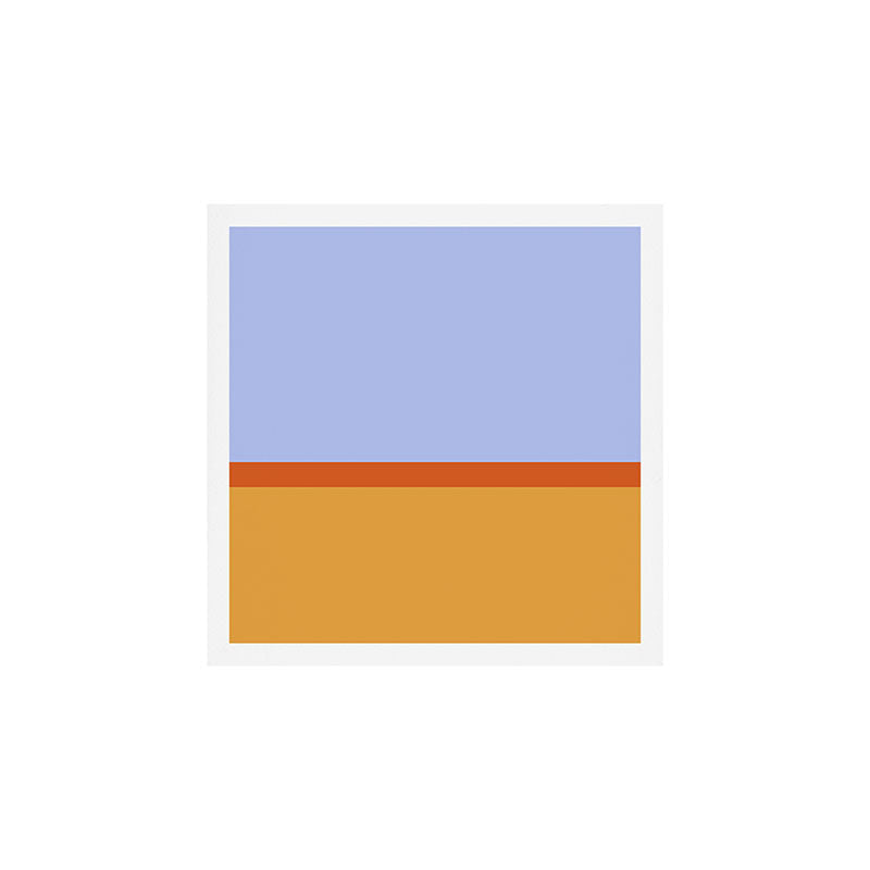 70s Summer Color Block Blue and Orange Art Print