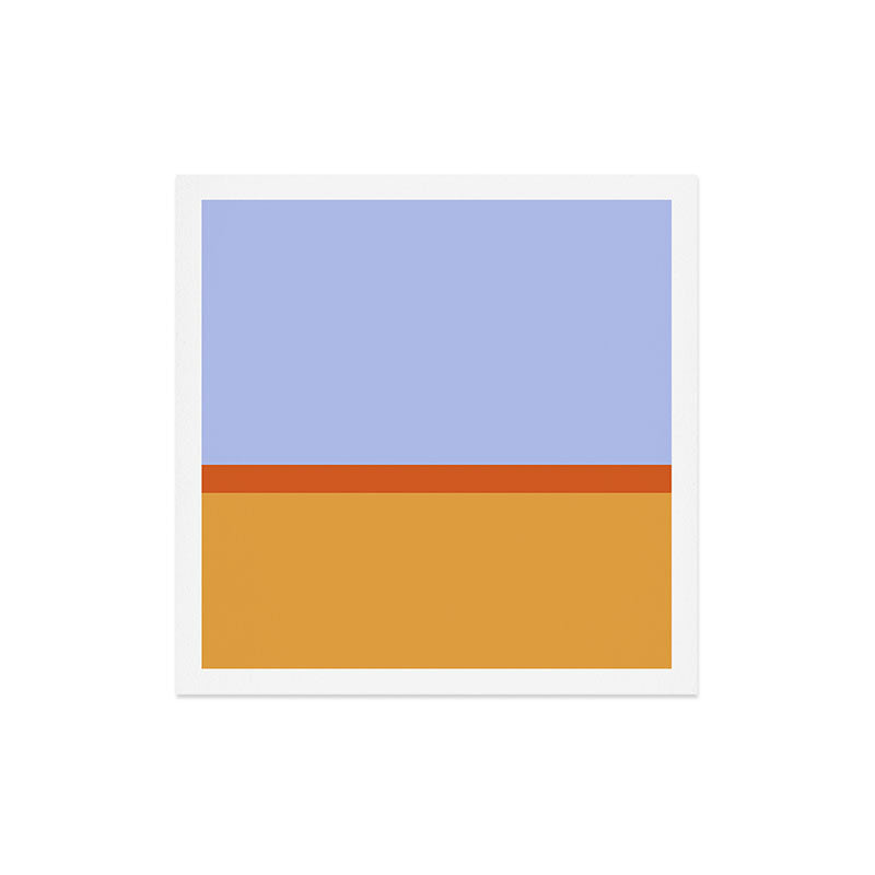 70s Summer Color Block Blue and Orange Art Print
