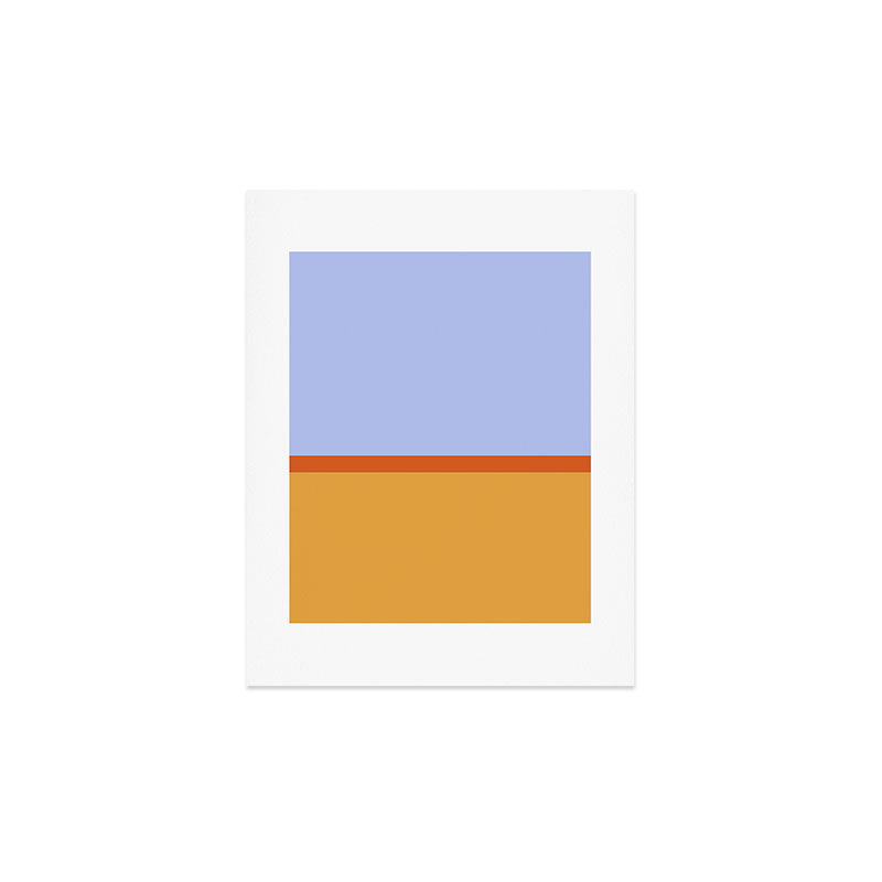 70s Summer Color Block Blue and Orange Art Print