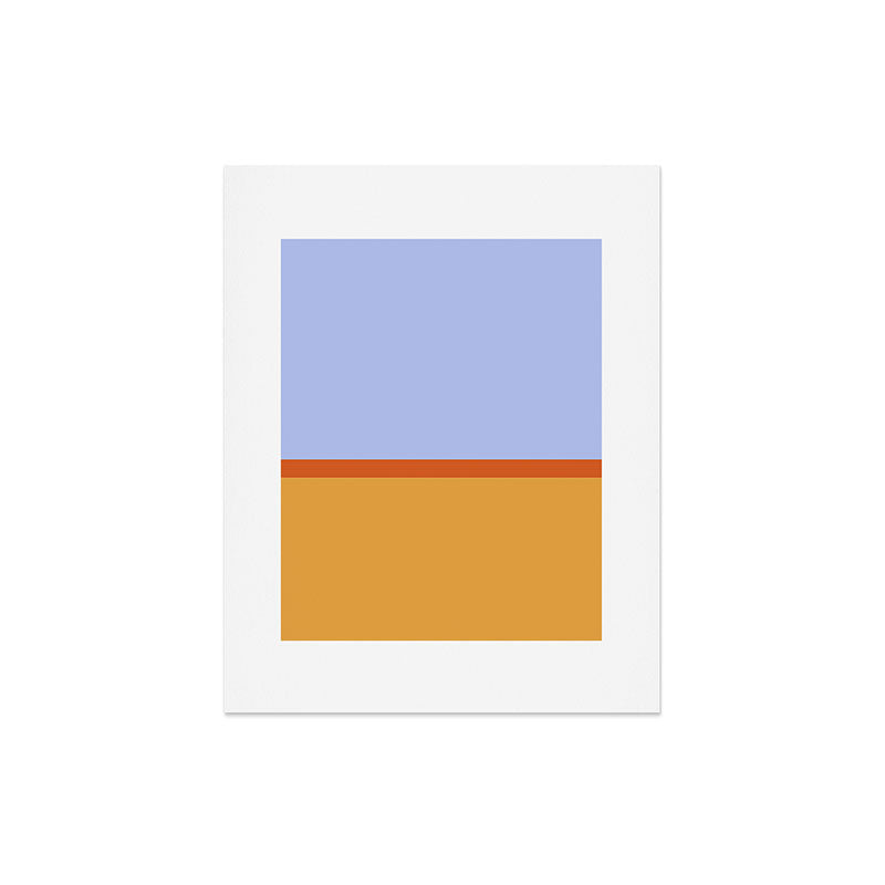 70s Summer Color Block Blue and Orange Art Print