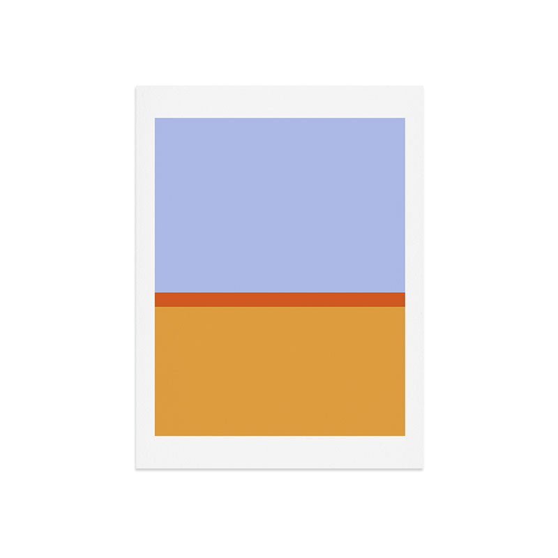 70s Summer Color Block Blue and Orange Art Print