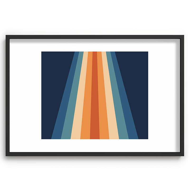 70's Retro Stripes Framed Art Print