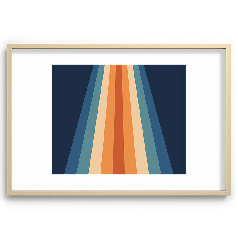 70's Retro Stripes Framed Art Print