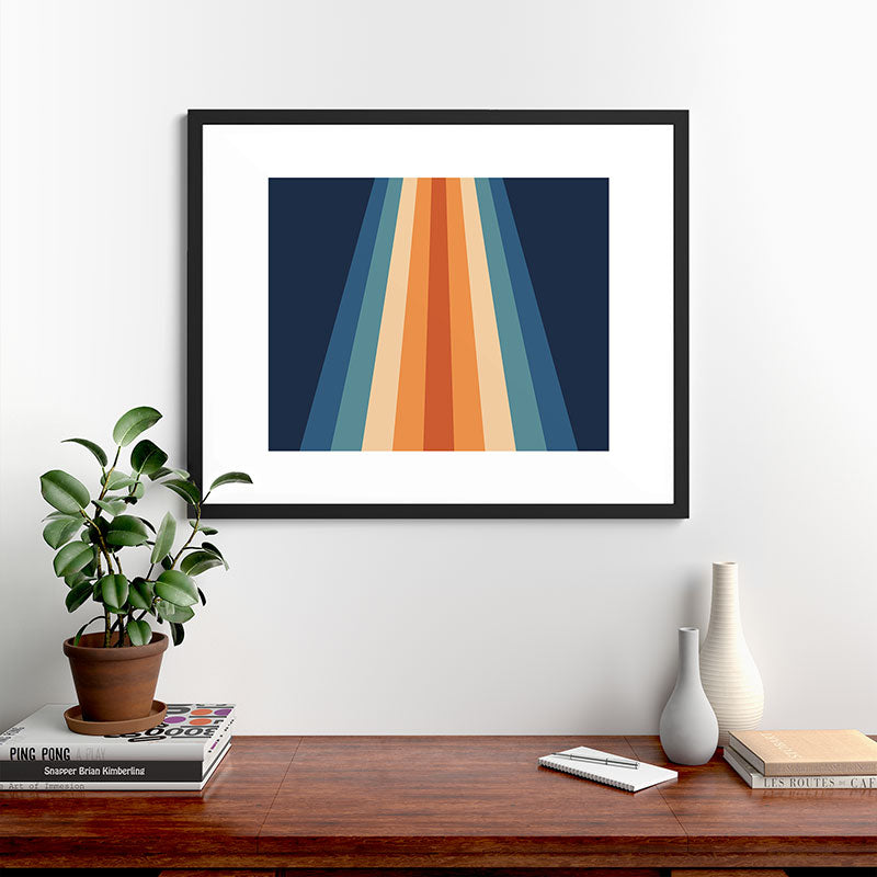 70's Retro Stripes Framed Art Print