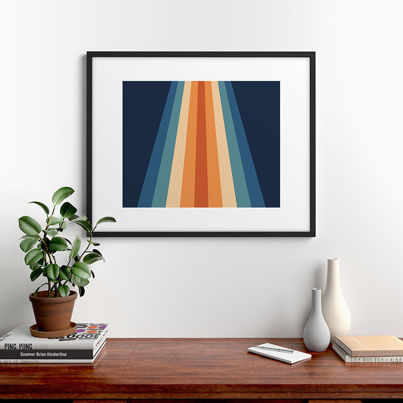 70's Retro Stripes Framed Art Print