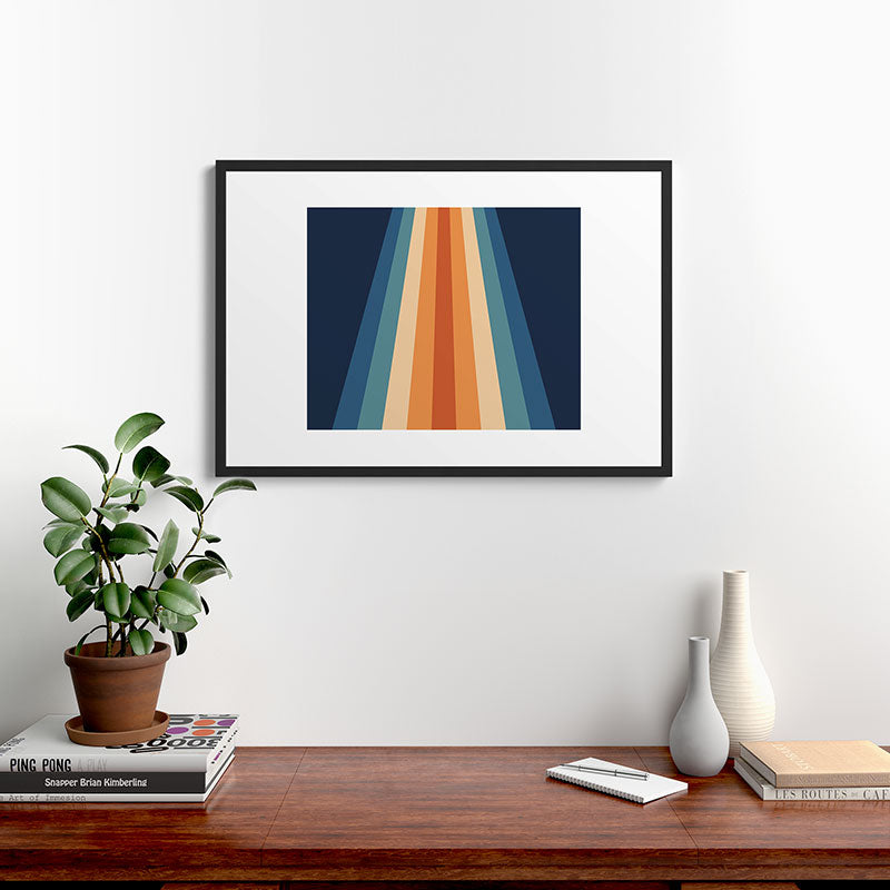 70's Retro Stripes Framed Art Print