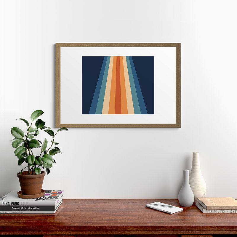 70's Retro Stripes Framed Art Print