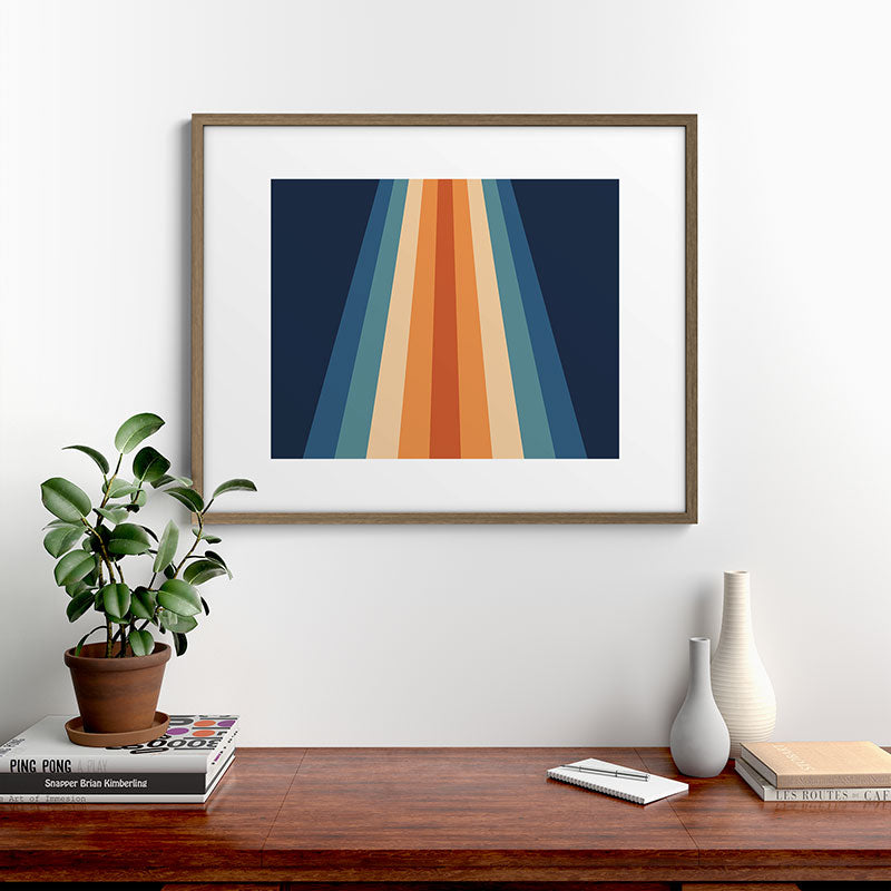 70's Retro Stripes Framed Art Print