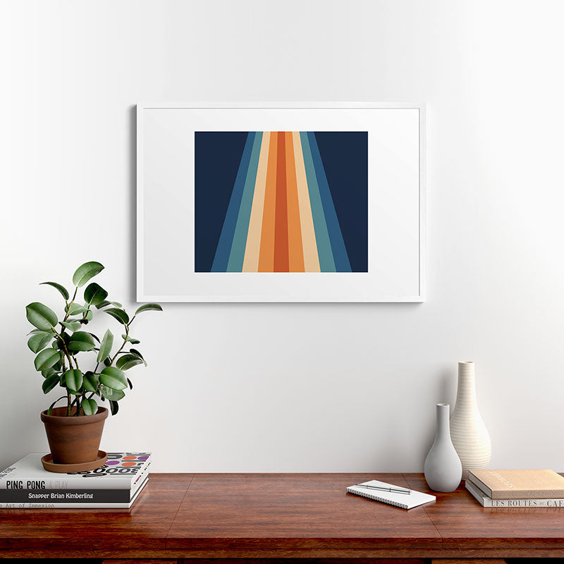 70's Retro Stripes Framed Art Print
