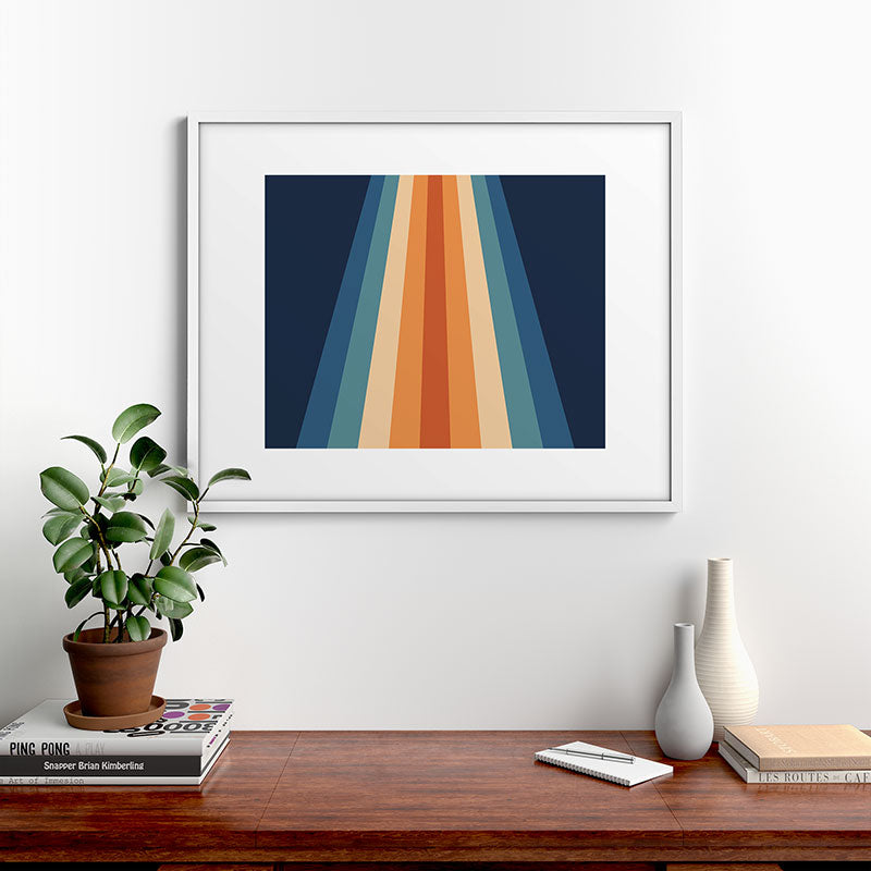 70's Retro Stripes Framed Art Print