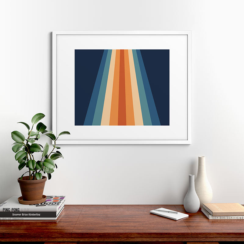 70's Retro Stripes Framed Art Print