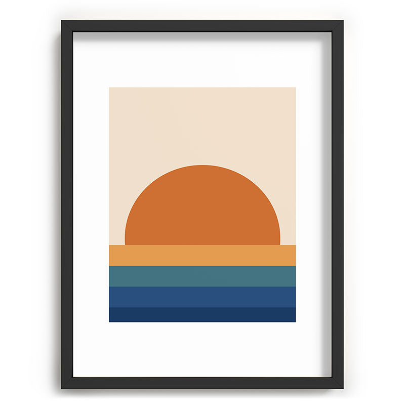 70's Retro Sunset Framed Art Print